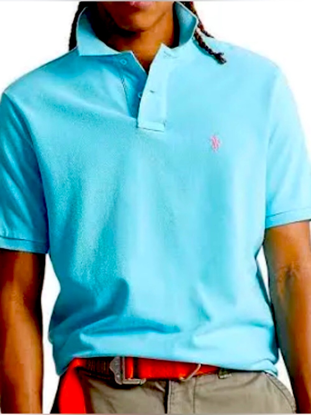 Polo by Ralph Lauren Men’s Aqua Blue Short-Sleeve Polo L
